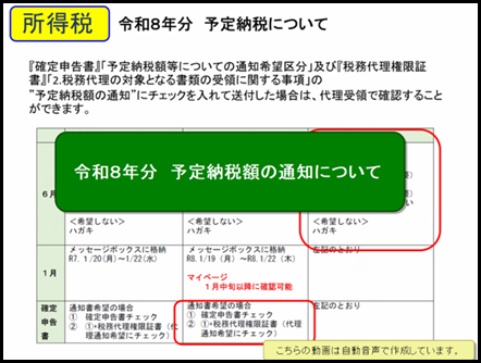 【活用編】所得税　令和8年分　予定納税額の通知