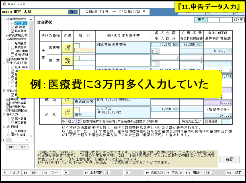 【活用編】修正申告『所得税編』 ②申告データ入力
